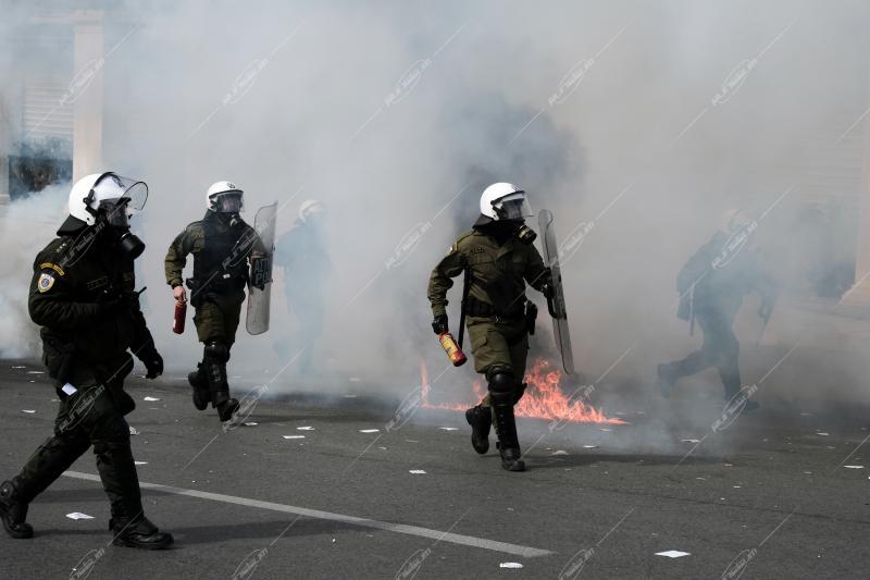 Απεργιακή συγκέντρωση για το σιδηροδρομικό δυστύχημα στα Τέμπη / Protest for the railway disaster of Tempi