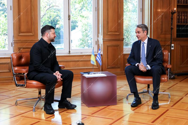 Κυριάκος Μητσοτάκης - Βολοντιμίρ Ζελένσκι.