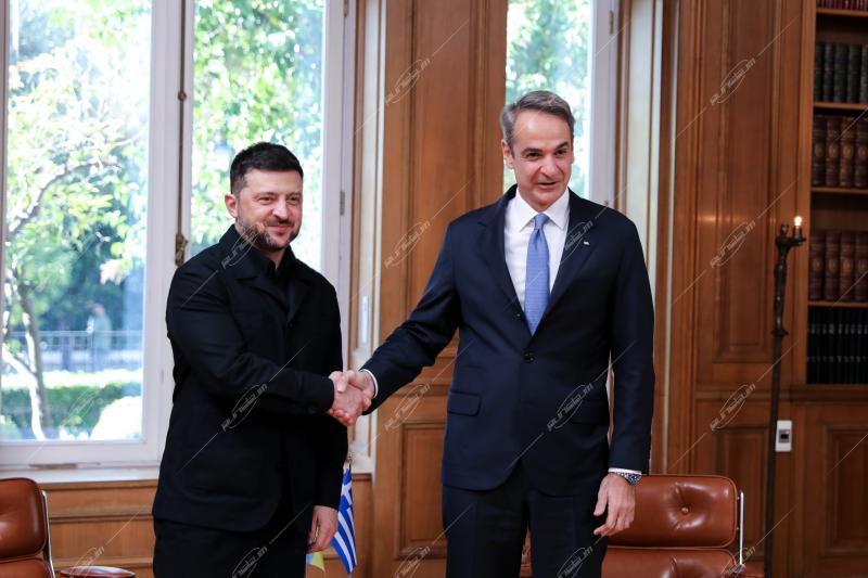 Κυριάκος Μητσοτάκης - Βολοντιμίρ Ζελένσκι.