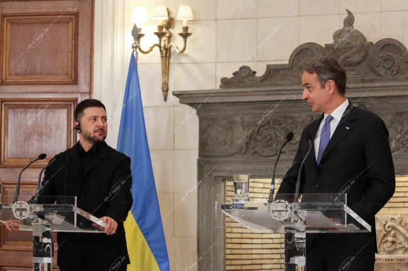 Κυριάκος Μητσοτάκης - Βολοντιμίρ Ζελένσκι.