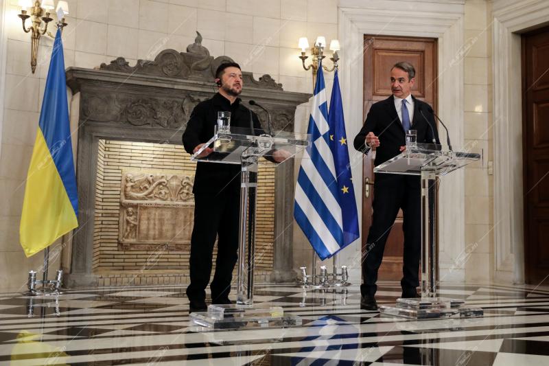 Κυριάκος Μητσοτάκης - Βολοντιμίρ Ζελένσκι.