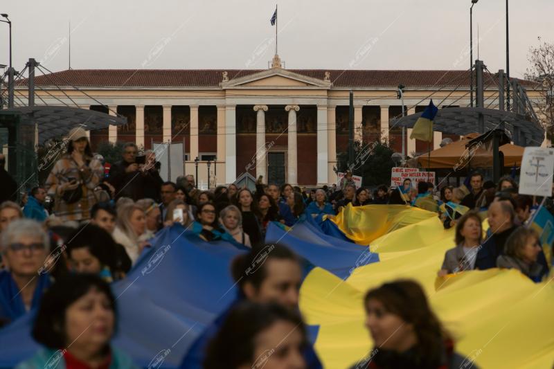 Πορεία Ουκρανών στο Σύνταγμα για τον Πόλεμο με τη Ρωσία / Ukrainians march to Syntagma square against the war with Russia