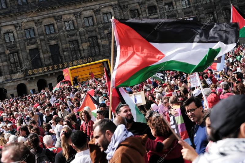 Pro-Palestinian protest in Amsterdam, Netherlands, on August 16th 2025.