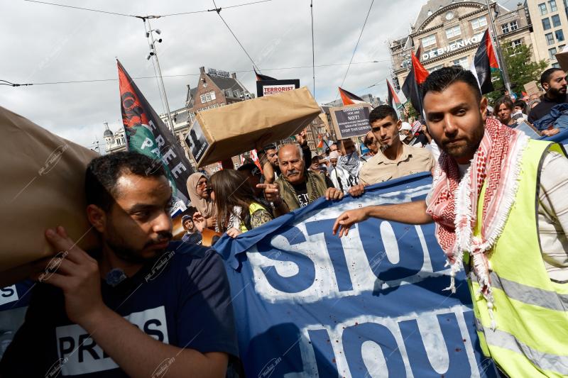 Pro-Palestinian protest in Amsterdam, Netherlands, on August 16th 2025.
