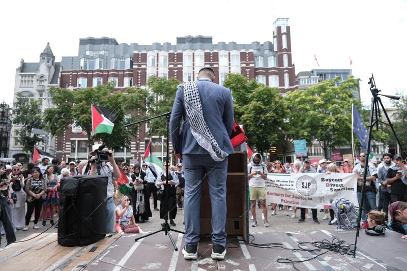 Pro-Palestinian protest in Amsterdam, Netherlands, on August 9th 2025.