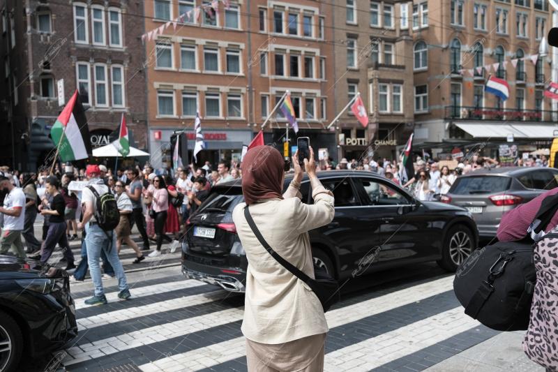 Pro-Palestinian protest in Amsterdam, Netherlands, on August 9th 2025.