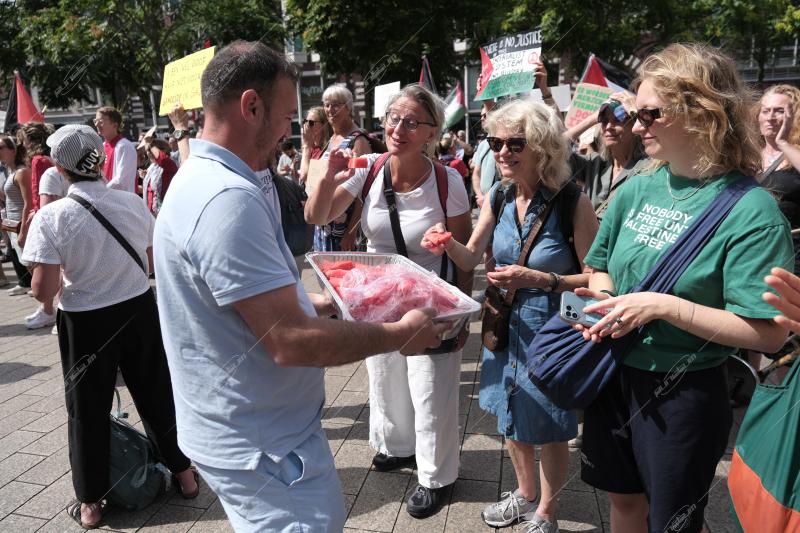 Pro-Palestinian protest in Amsterdam, Netherlands, on August 9th 2025.
