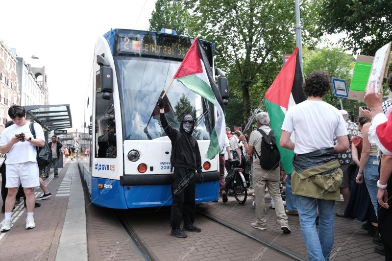 Pro-Palestinian protest in Amsterdam, Netherlands, on August 9th 2025.