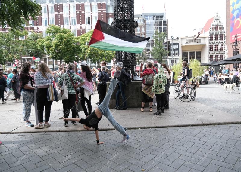 Pro-Palestinian protest in Amsterdam, Netherlands, on August 9th 2025.