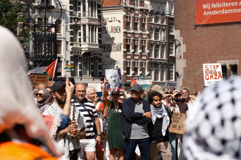 Pro-Palestinian protest in Amsterdam, Netherlands, on August 9th 2025.