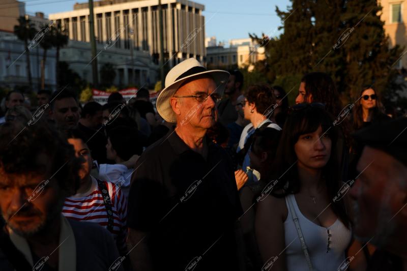 Συγκέντρωση με αφορμή το δυστύχημα στα Τέμπη.