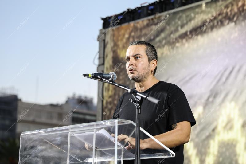 Συγκέντρωση με αφορμή το δυστύχημα στα Τέμπη.
