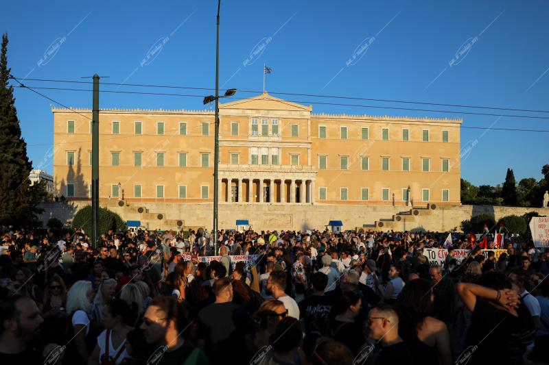 Συγκέντρωση με αφορμή το δυστύχημα στα Τέμπη.