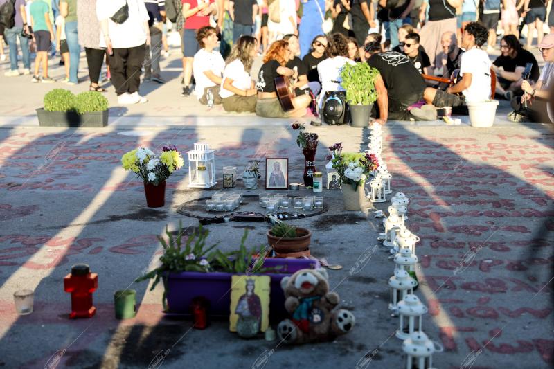 Συγκέντρωση με αφορμή το δυστύχημα στα Τέμπη.