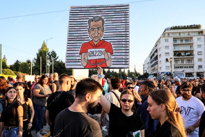 Συγκέντρωση με αφορμή το δυστύχημα στα Τέμπη.