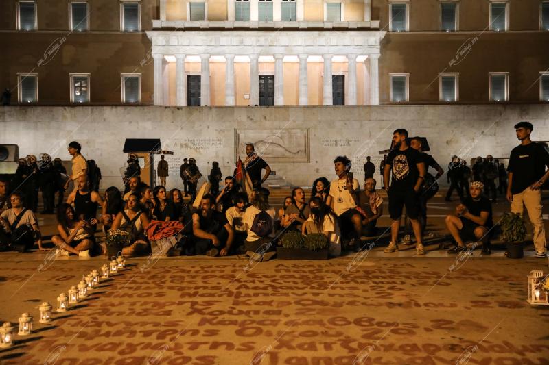 Συγκέντρωση με αφορμή το δυστύχημα στα Τέμπη.