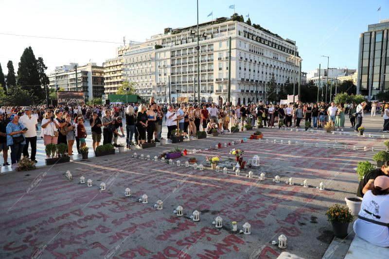Συγκέντρωση με αφορμή το δυστύχημα στα Τέμπη.