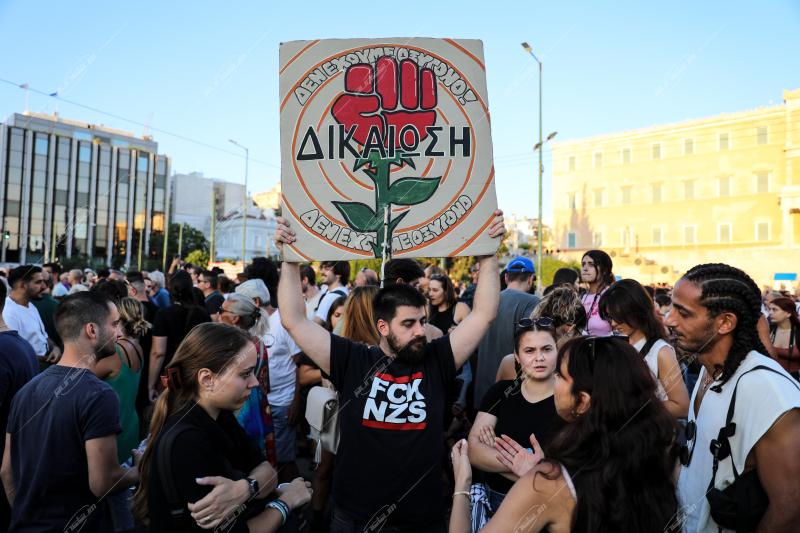 Συγκέντρωση με αφορμή το δυστύχημα στα Τέμπη.
