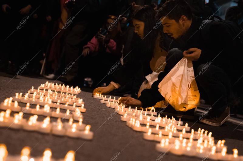 Συγκέντρωση της ΚΝΕ στην πλατεία Συντάγματος για το δυστύχημα στα Τέμπη