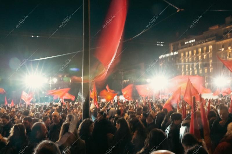 Συγκέντρωση της ΚΝΕ στην πλατεία Συντάγματος για το δυστύχημα στα Τέμπη