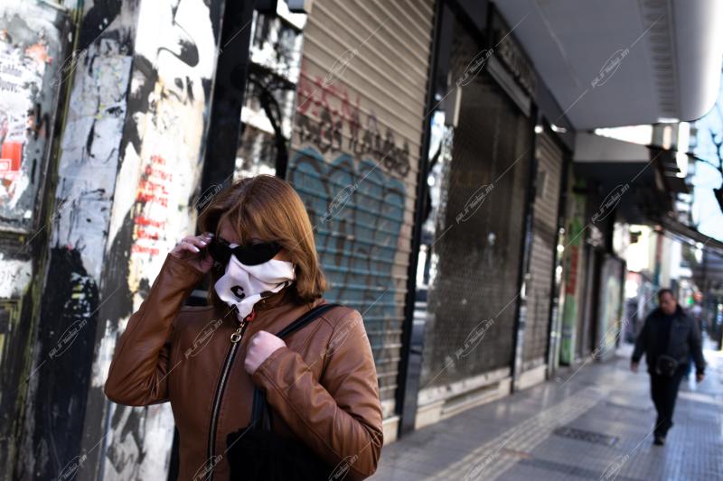 Streets of downtown Athens during SARS-CoV-2 (Covid 19)
